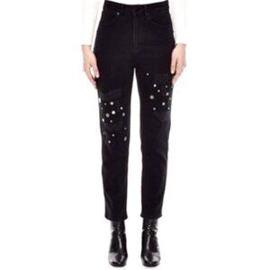 Sandro Paris Rudie Black Studded High Rise Jeans Size 34 (US Size 2)